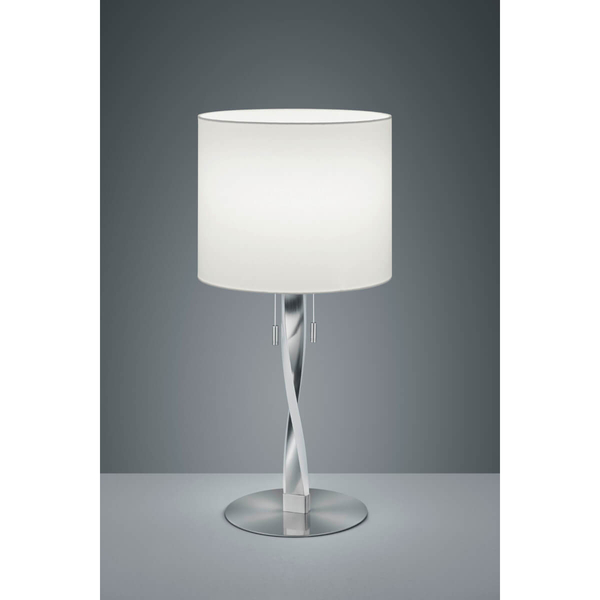 Nocna lampa do salonu Nandor 575310307 z abażurem nikiel biała