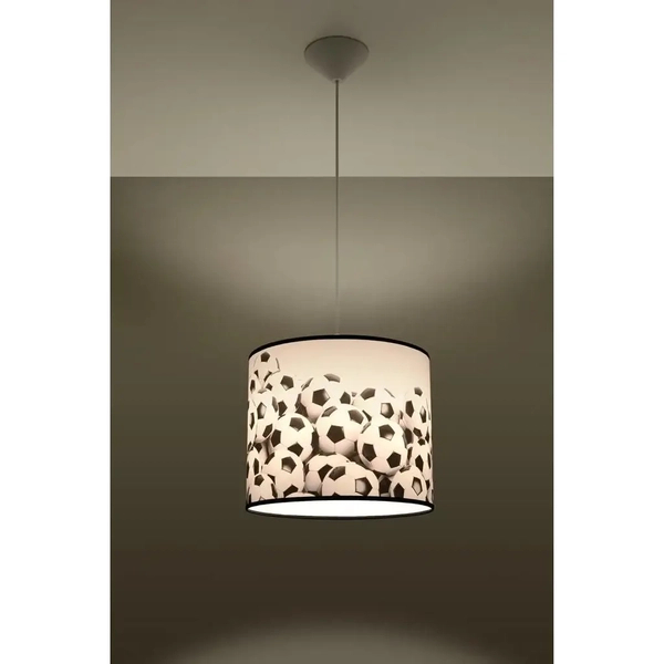 Lampa zwis do pokoju dziecka Piłka SL.1426 Sollux abażur czarna biała