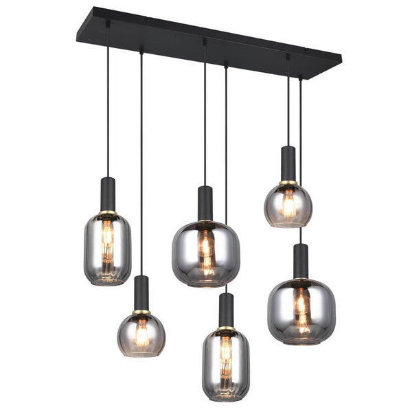 Metalowa wisząca lampa DIVA 319800632 Trio bubbles przydymiony czarny