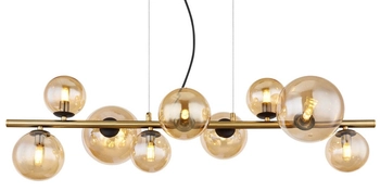 Wisząca lampa Riha 56135-9H bańki czarne bursztynowe
