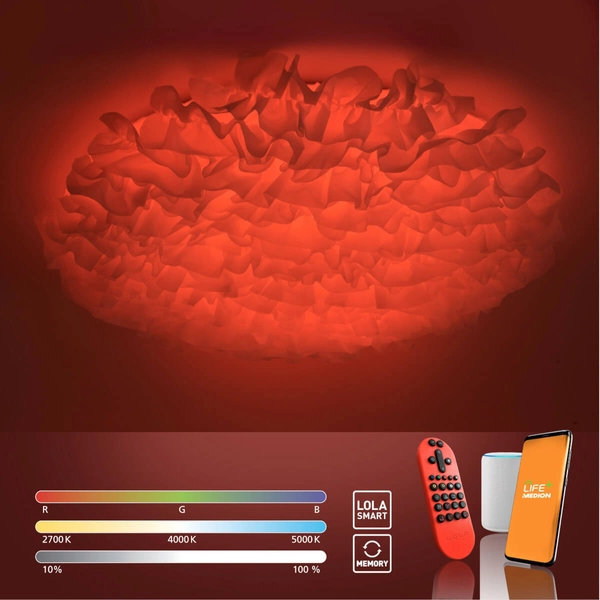 Falista lampa sufitowa Naomi 14281-16 LED 57W 2700-5000K+RGB biały