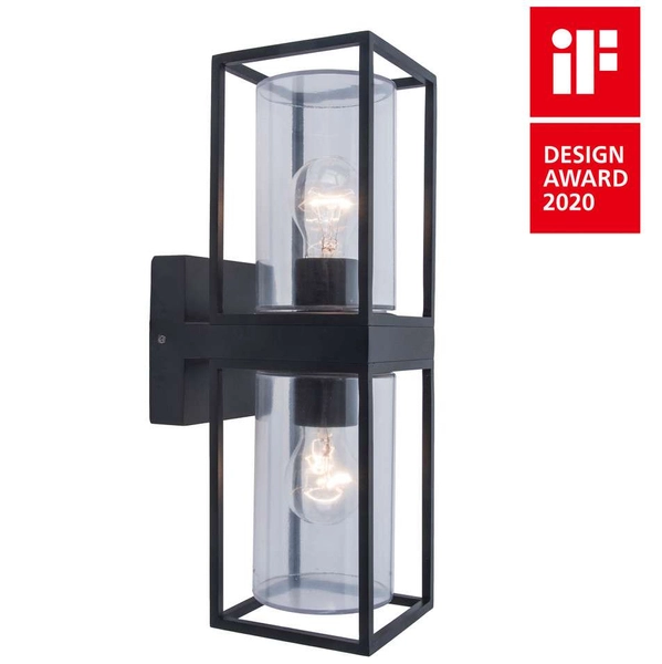 Elewacyjna LAMPA ogrodowa FLAIR 5288804012 Lutec zewnętrzna OPRAWA ścienna outdoor IP44 czarna przezroczysta