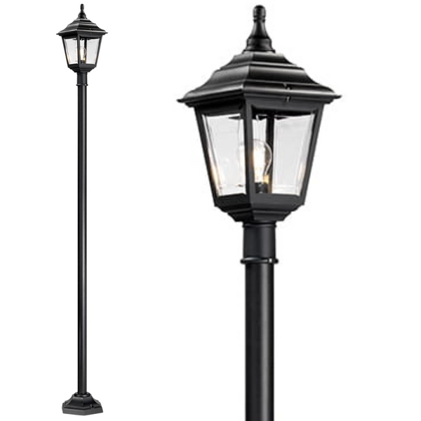 Klasyczna latarnia stojąca KERRY-POST Elstead antyk do parku czarna