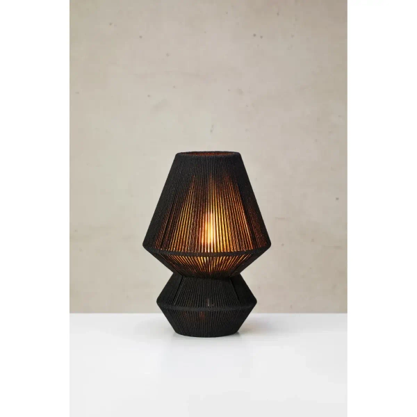 Lampa stołowa Razzo 108819 bawełniana boho metalowa czarna