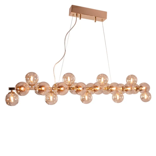 Lampa wisząca nad stół Splendor 4200960-5503 kulista szklana bursztynowa