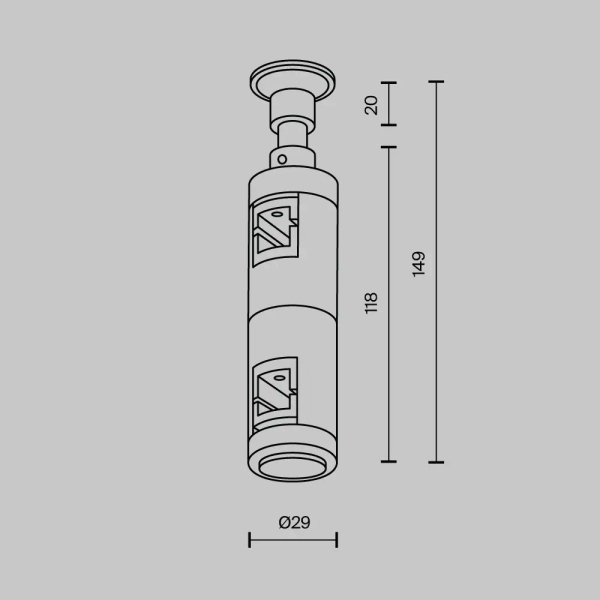 Podwójny ścienny uchwyt system magnetyczny Flarty TRA155CW-D1-BS mosiądz