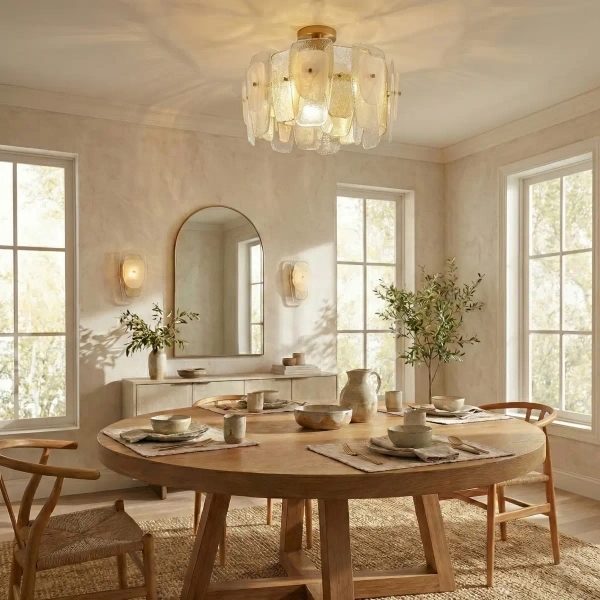 Lampa sufitowa/wisząca art deco RICHMOND mosiężny szklany metalowy E14 6p elegancki P06507BR