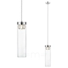 Wisząca lampa GEM P0389-01D-F4AC tuba szklana chrom przezroczysty