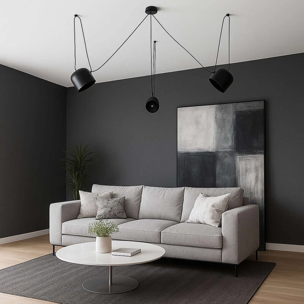 Salonowa lampa wisząca Spider ABR-SHIL-E27-W Abruzzo regulowana szara