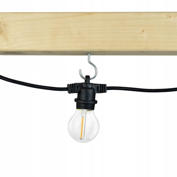 Dekoracyjny przewód świetlny na zewnątrz 15szt 15m IP44 czarny