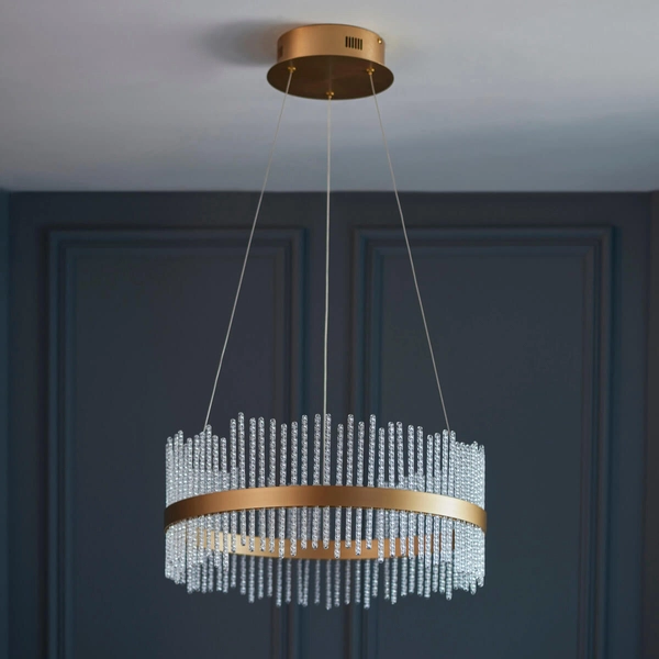 Lampa wisząca okrągła L&-1107671 LED 41W 3000K złoty przezroczysty