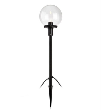 Ogrodowa lampa szklana Garden LED 3W 3000K czarna przezroczysta