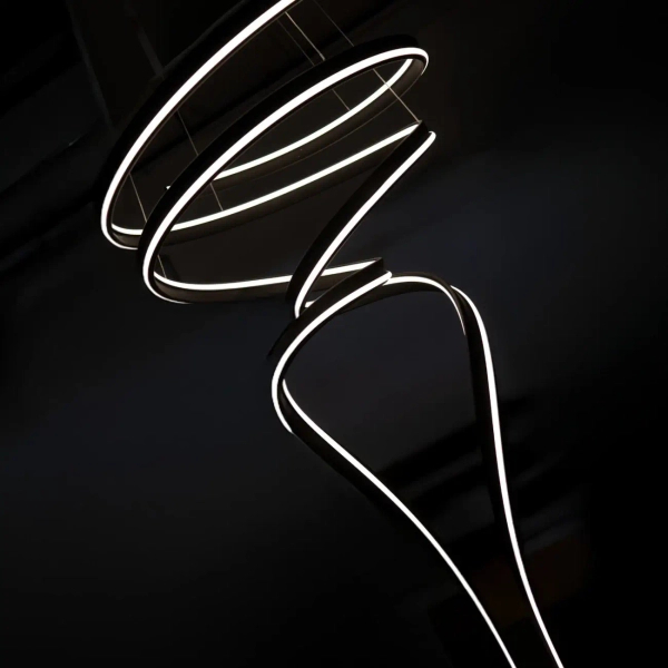 Ściemnialna lampa wisząca geometryczna do kuchni ZOE LED 41W 3000K AZ6780 czarna