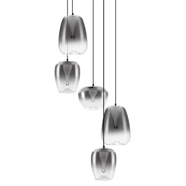 Wisząca lampa do salonu JAREVIA LE45123 LED 18W 3000K kaskada szara