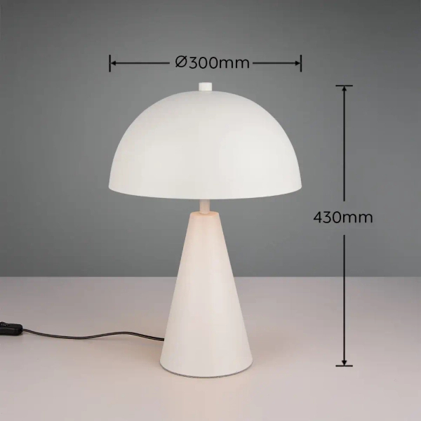 Metalowa lampa ALFIE 565000176 biała grzybek z włącznikiem 43cm