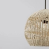 Rattanowa lampa wisząca REYNOSA LE42945 kulista beżowa czarna