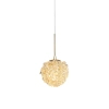 Okrągła lampa wisząca RITA P0679 złota metalowa z kryształkami G9 glamour do sypialni