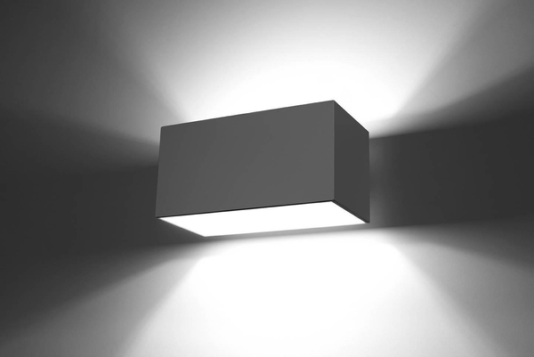 Kinkiet LAMPA ścienna SL.0526 metalowa OPRAWA prostokątna kostka szara