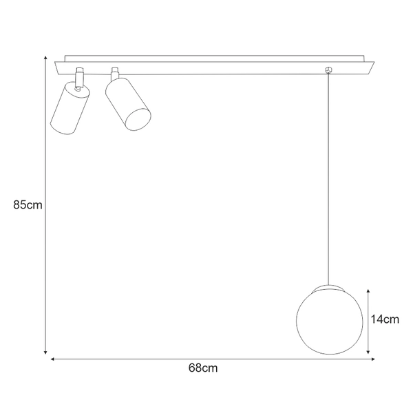 Kuchenna lampa wisząca Albio K-4137 Kaja metalowa czarna nad wyspę z regulacją