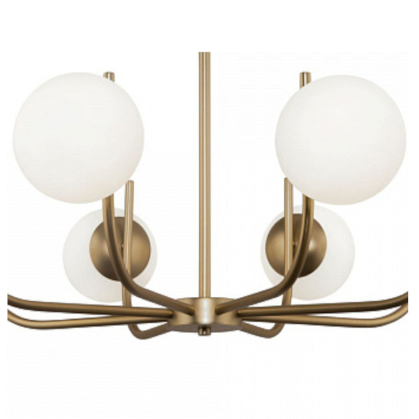 Sufitowa LAMPA modernistyczna RENDEZ-VOUS MOD109PL-08BS Maytoni szklana OPRAWA plafon kule balls mosiężne białe