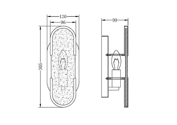 Kinkiet art deco Marmo MOD099WL-01G3 Maytoni elipsa marmur złoty
