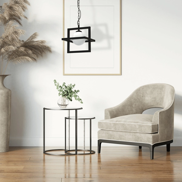 Wisząca lampa loftowa Diego MLP8568 ball biała czarna