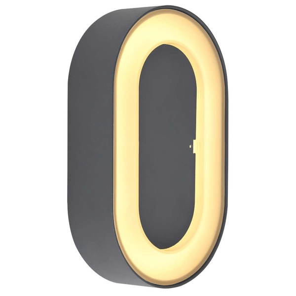 Nowoczesna LAMPA elewacyjna SURA 32136W Globo ogrodowa LED 12W 3000K owalna IP65 grafitowa