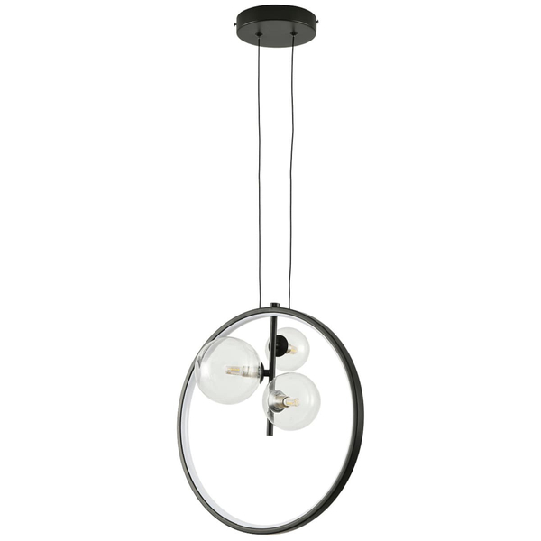 Okrągła wisząca lampa Moderno DN1504 Step pierścień molekuły czarne