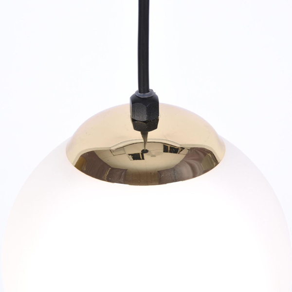 Nowoczesna lampa wisząca ISLA K-4910 Kaja szklana kula ball biała czarna