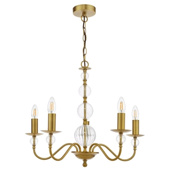 Zwisający żyrandol Wrest WRE0545-EH Dar Lighting regulowany świecznikowy mosiężny