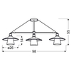 Potrójna lampa sufitowa Loft 33-43115 do kuchni czarna biała