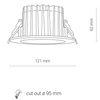 Wpust LAMPA łazienkowa KEA 8773 Nowodvorski okrągła OPRAWA sufitowa LED 20W 3000K metalowa IP44 biała