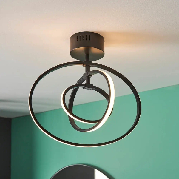 Sufitowa lampa okręgi Avali 80682 LED 24,12W 3000K czarny biały