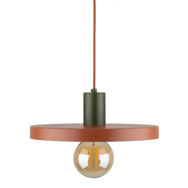 Lampa zwisająca do salonu Sila 10749 dysk metalowy zielony