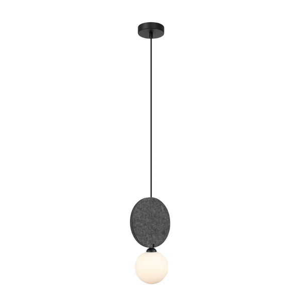 Szklana lampa wisząca Andrea PND-59779-1M-GR do salonu szara czarna