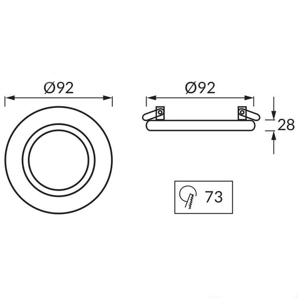 Podtynkowa LAMPA sufitowa ALUM C 03222 Ideus oczko OPRAWA do zabudowy WPUST biały chrom