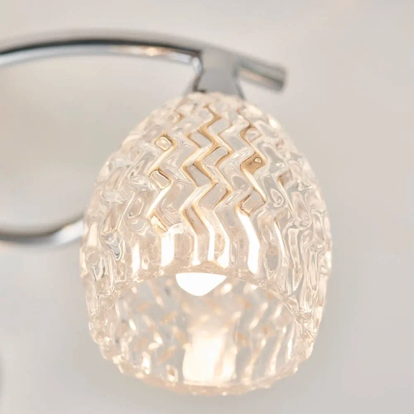 Salonowa lampa sufitowa Boyer BOYER-3CH szklana chrom przezroczysty