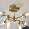 Sufitowa lampa L&-192213 Light& tuby szklane plisowane mosiądz