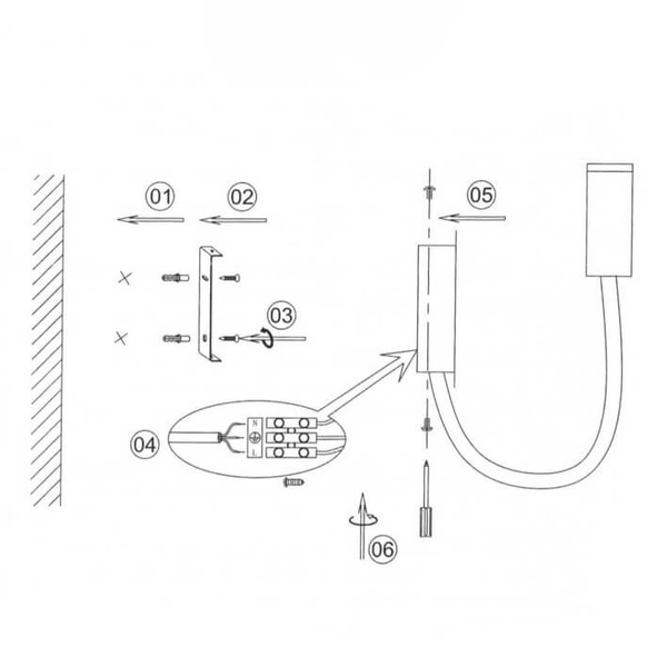 LAMPA ścienna SENISE LP-2021/1W BK Light Prestige regulowana OPRAWA kinkiet LED 3W 3000K tuba na peszlu IP44 paola czarna