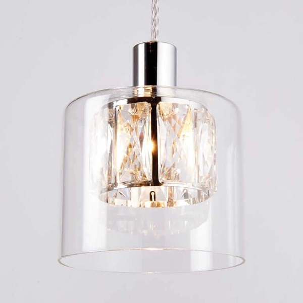 Sypialniana lampa wisząca Verina 76518 Endon transparentny chrom