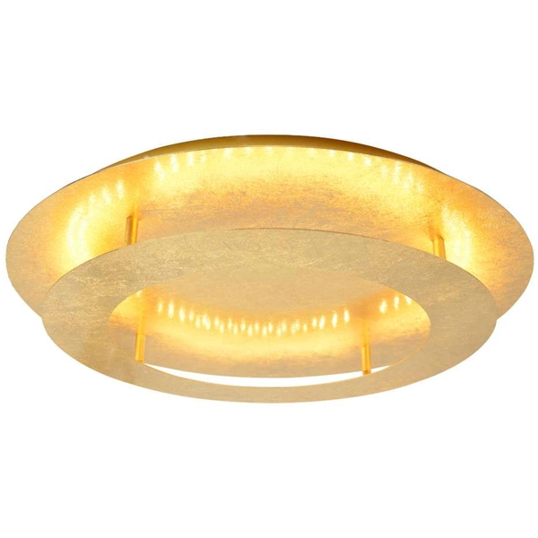 Plafon LAMPA sufitowa MERLE 98-66190 Candellux metalowa OPRAWA okrągła LED 24W 3000K art deco pierścień złoty