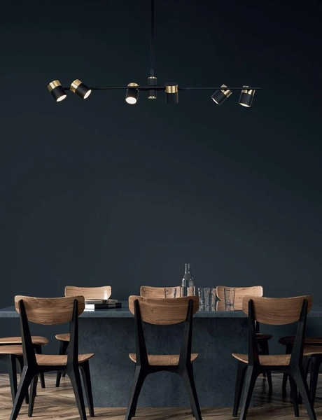 Loftowa lampa sufitowa PUMA P0409 regulowana reflektorki czarne złote