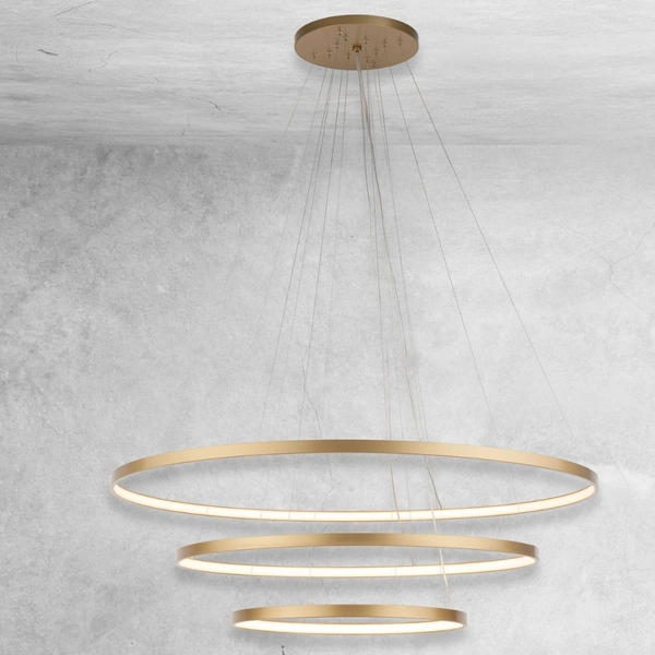 Potrójny zwis pierścieniowy Agari Multi 5420 Shilo LED 165W 3000K złota