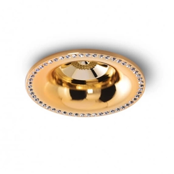 Okrągła lampa sufitowa Adamo AZ2740+AZ1486 Azzardo oczko do zabudowy złote