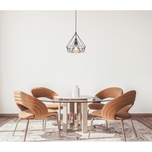 Lampa wisząca Ulleu 69029 druciana do holu czarna brązowa