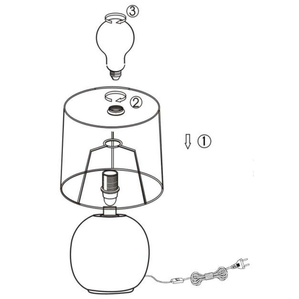 Stojąca LAMPA stołowa EUDORA DL012-50821 RL Light nocna LAMPKA abażurowa na biurko niebieska złota