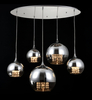 Glamour LAMPA wisząca FERMI P140-PL-170-5-N Maytoni okrągła OPRAWA szklany ZWIS kaskada kryształki chrom przezroczyste