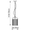 Wisząca lampa szklana Lambeth Ribbed 106710 na łańcuchu mosiądz