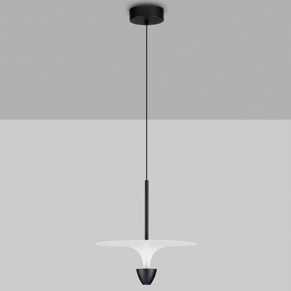 Wisząca lampa talerz UCURENA LE44640 LED 11W 3000W metalowa biała czarna