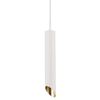 Wisząca lampa tuba ścięta nad stół metalowa biała złota Lipari OUTLET